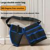 Rotating Electrician Tool Bag Adjustable Waterproof Waist Belt Pouch Multiple Pockets Thicken Tools Storage Bag