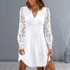 Stylish V Neck Mini Dress Elegant A Line Beach Party Short Dress Versatile Streetwear