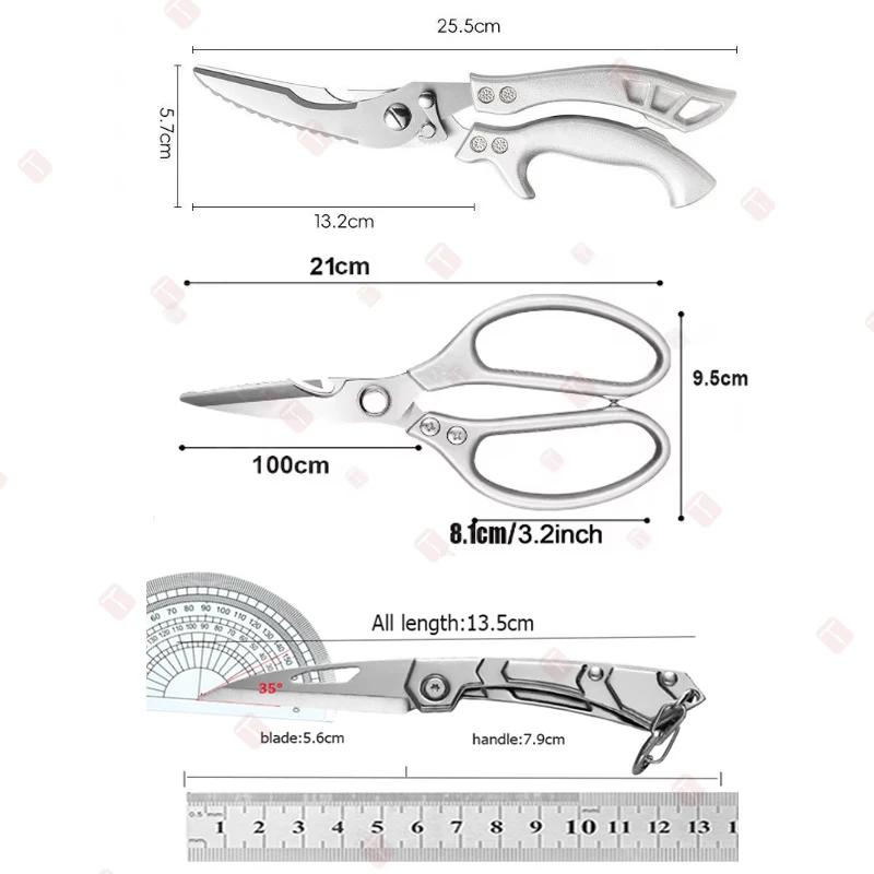 Sada kuchyňských nůžek Nerezové nůžky na kuřecí kosti Multifunkční nůžky Škrabka na rybí šupiny Nůžky na kachní maso Kuchařský nástroj