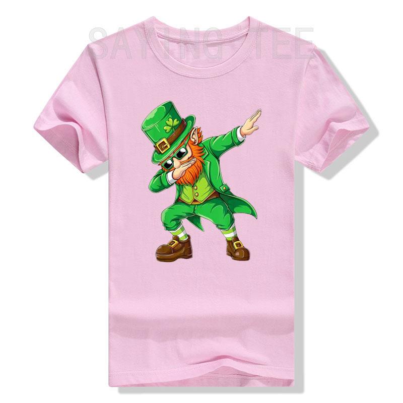Dabbing Leprechaun Funny Gifts Men Kids Boys St Patricks Day T-Shirt Fashion Dab Dance Graphic Tee Tops Family Matching Clothes
