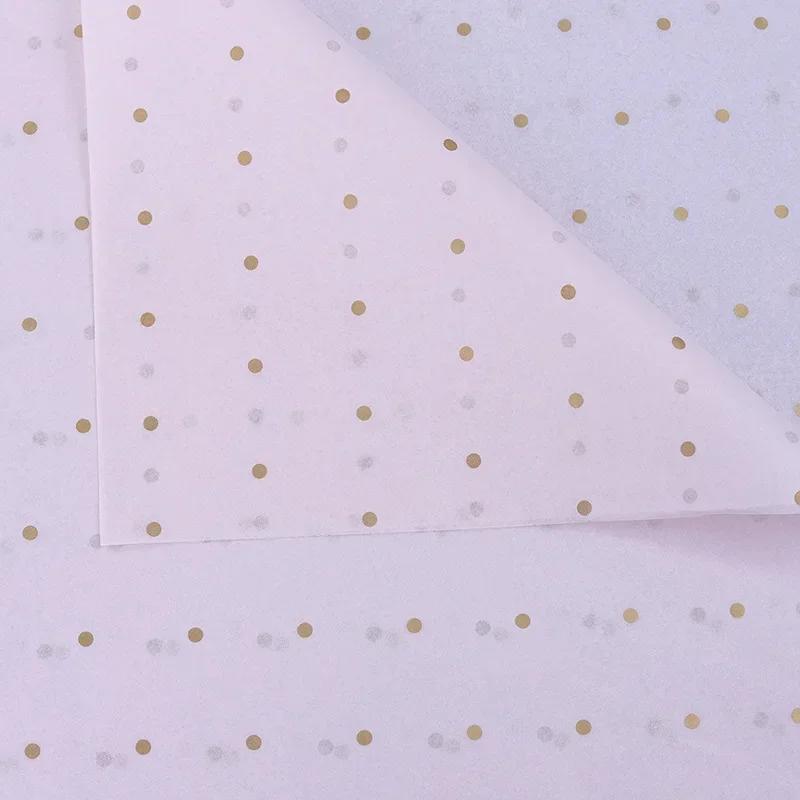 10 Sheets/lot 50*70 Cm Gift Wrapping Paper DIY Handmade Craft Star Love Dot Pattern Tissue Paper Floral Packaging Material