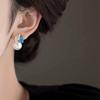 Light luxury high-end enamel drop glaze asymmetrical earrings women's new new Chinese stud earrings exquisite fashion earrings