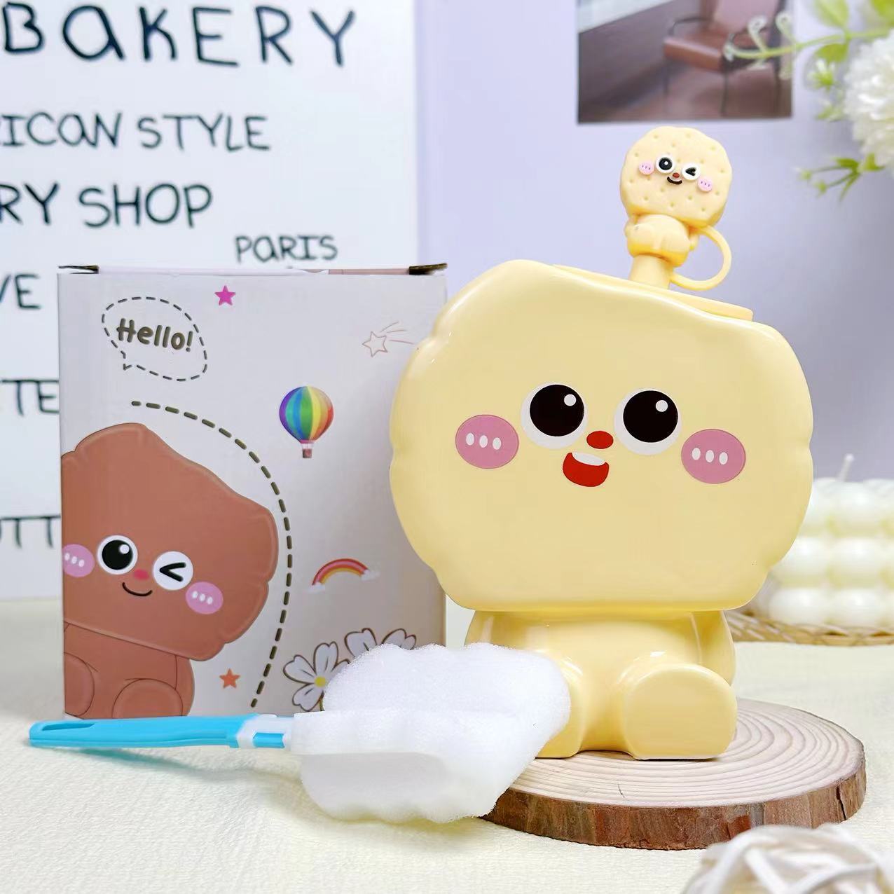 

Biscuit Bear Couple Water Cup with Straw Ceramic Mug Birthday Gifts for Girlfriends Drinkware Gift Coffee Cups Desktop Decor 401-500ml жёлтый