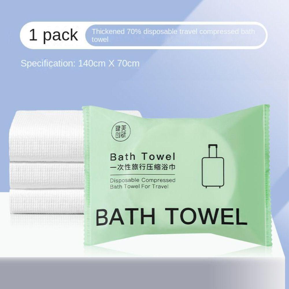 

70x140см Бавовняний Одноразовий Спресований Банний Рушник Нетканий Швидкосохнучий Рушник Подорож зелений