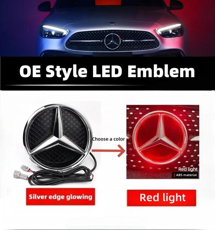 

Для эмблемы со звездой Mercedes Benz на переднюю решетку для Mercedes Benz W205 W212 W213 W204 W166 CLA W253 GLK Автомобиль Бело-синий и Светодиодный A-W176 2013-2018