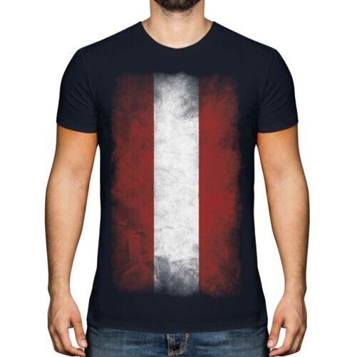 

Austria Faded Flag Men T-Shirt Österreich Football Gift Shirt 3XL
