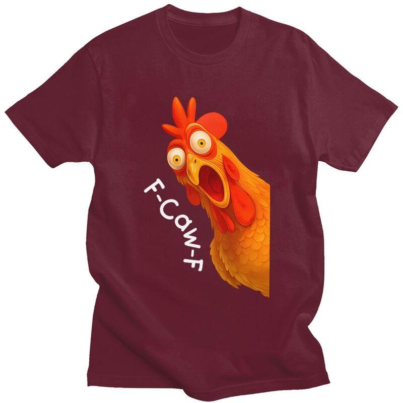 FCawFChicken TShirt 100 Cotton Tee Tops Streetwear Round Neck Sarcastic Rooster Tshirts Fashion ShortSleeve Clothes