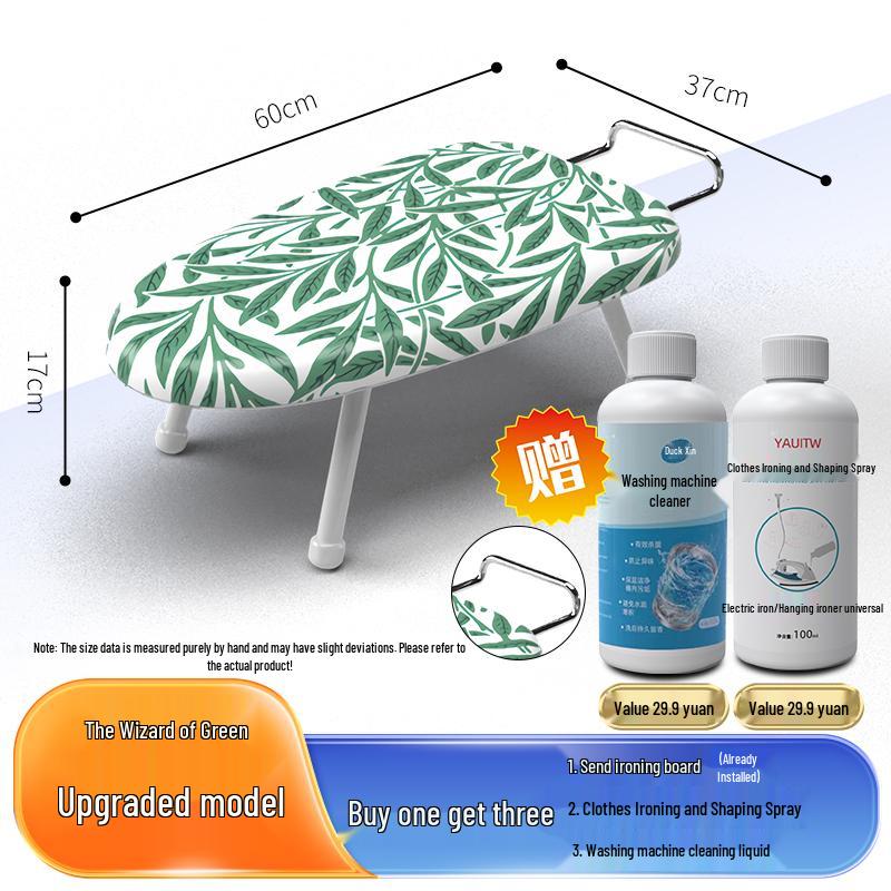 Folding Mini Ironing Board with Ironing Pad and Clothes Rack