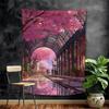 Japanese Street Train Scenery Sakura Cartoon Tapestry Art Science Fiction Room Home Decor Wall Hanging Home Decor
