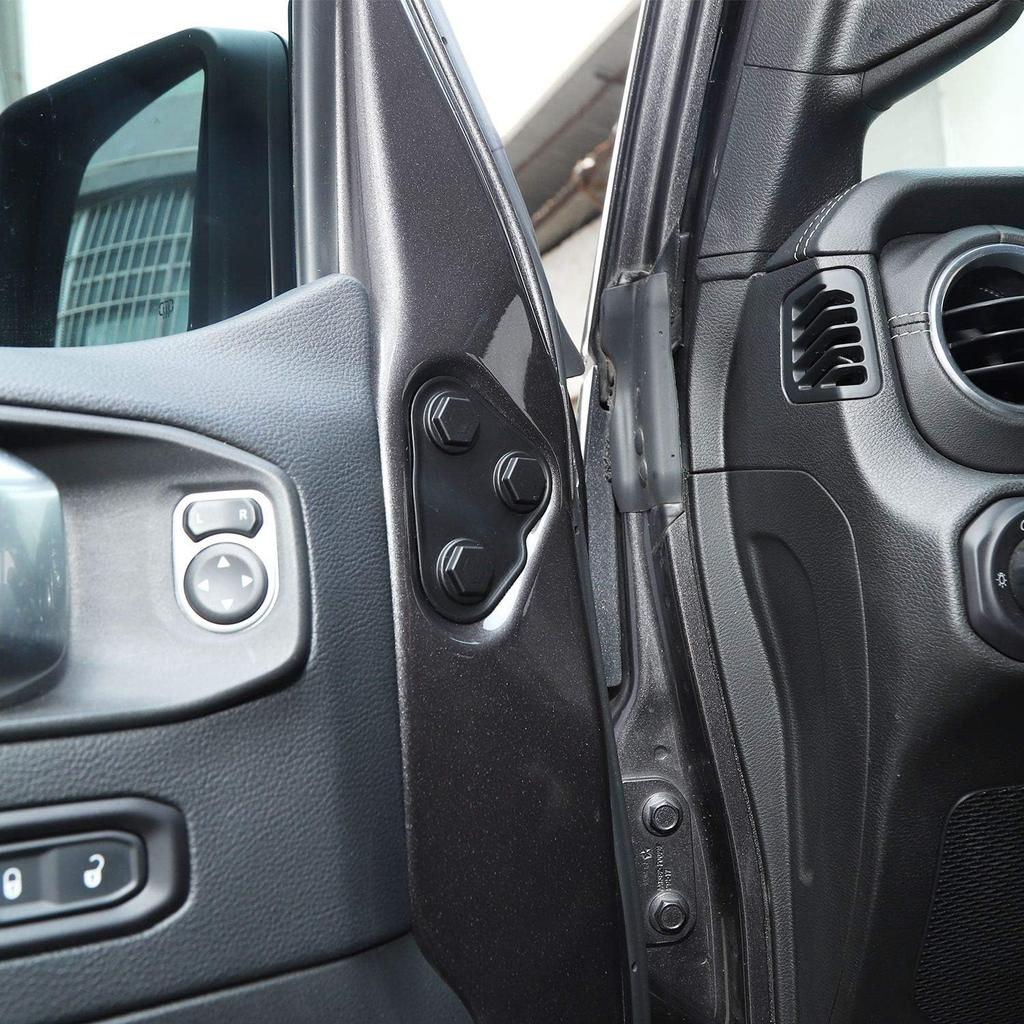 2PCS Door Screw Protector Cover Trim for 2018-2021 Jeep Wrangler JL JLU, for 2020-2021 Jeep Gladiator JT (Black)