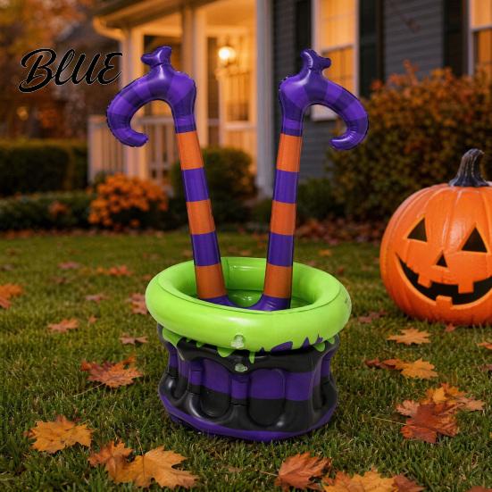 Halloween Party Decoration Inflatable Ice Bucket Witch Legs Beverage Tub Multi-functional Drink Bucket Purple Orange Cooler for Decor Outdoor