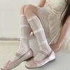 Womens Knee High Socks Girls Lace Layered Stockings Tight Socks Japanese Style Lace Socks for Skirt Shorts