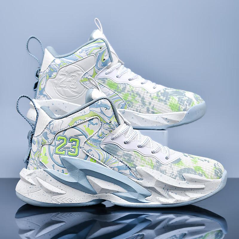 Outdoor Breathable Basketball Shoes Men's Friction Sound Shock Absorption Running Shoes Children's Sports Youth Shoes Student Sneakers Men