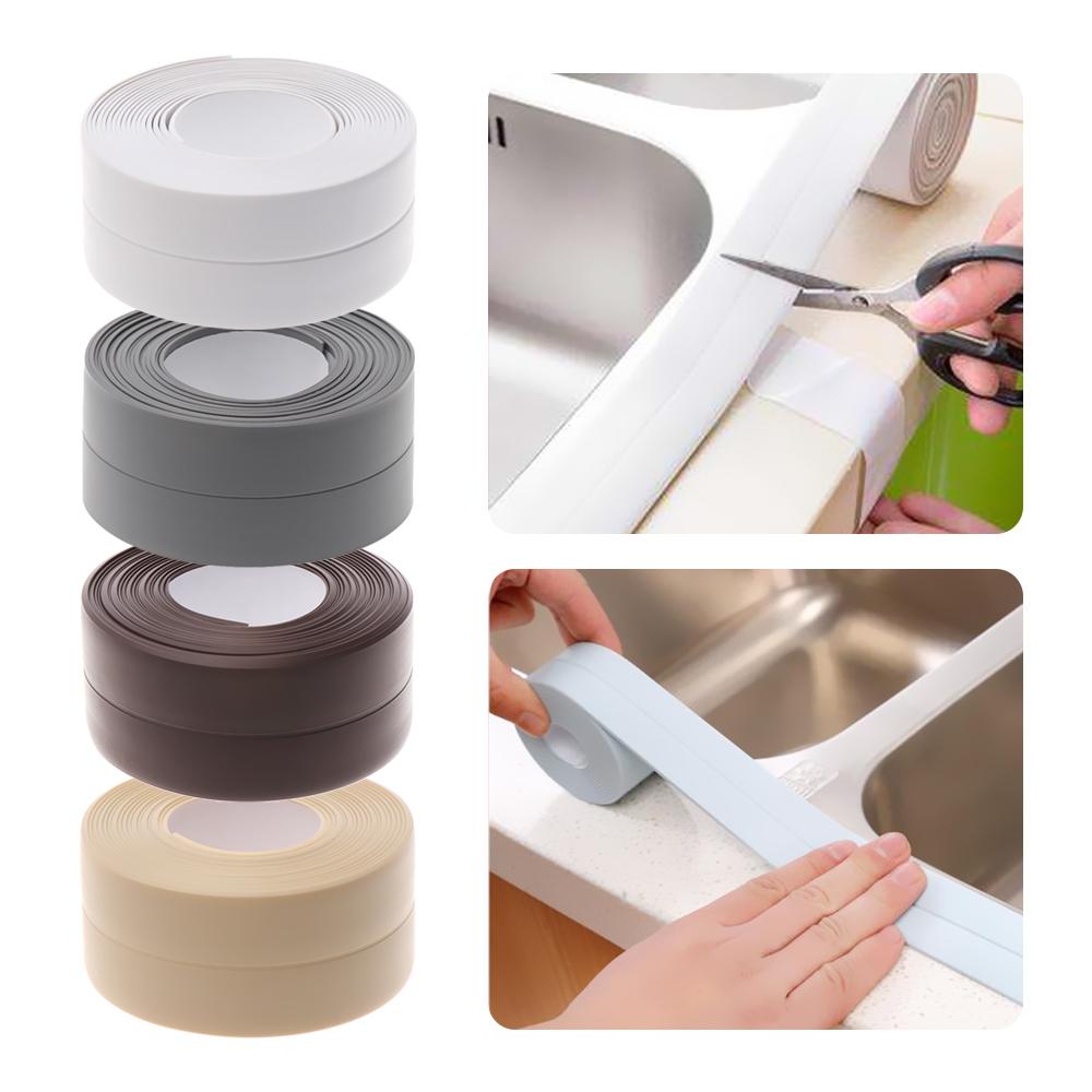 3.2m Self Adhesive Bathroom Kitchen Sink Edge Seal Tape Sealing Strip Wall Corner
