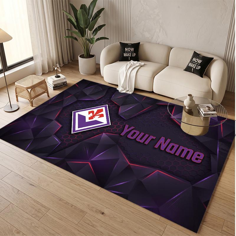 Personalized Crystal Velvet Carpet Fiorentina FC Pattern Non Slip Floor Rug