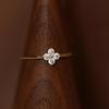 S925 Sterling Silver Four-Leaf Clover Diamond Ring - Light Luxury Design, Adjustable, Simple, and Fresh