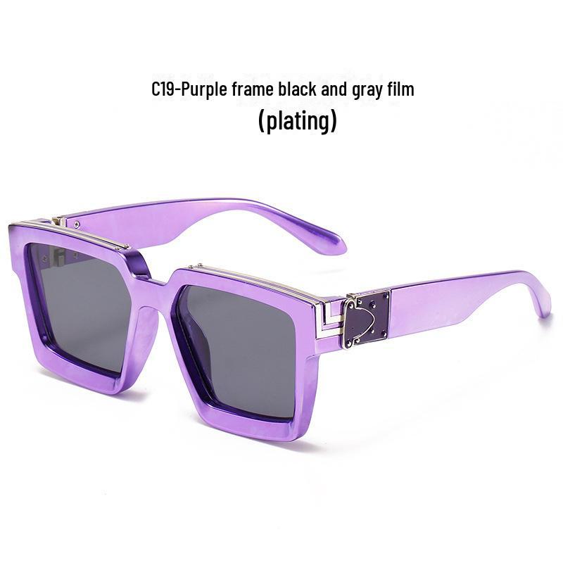 New Cross-Border Large Square Frame Sunglasses for Men & Women - Fashionable Street Style
