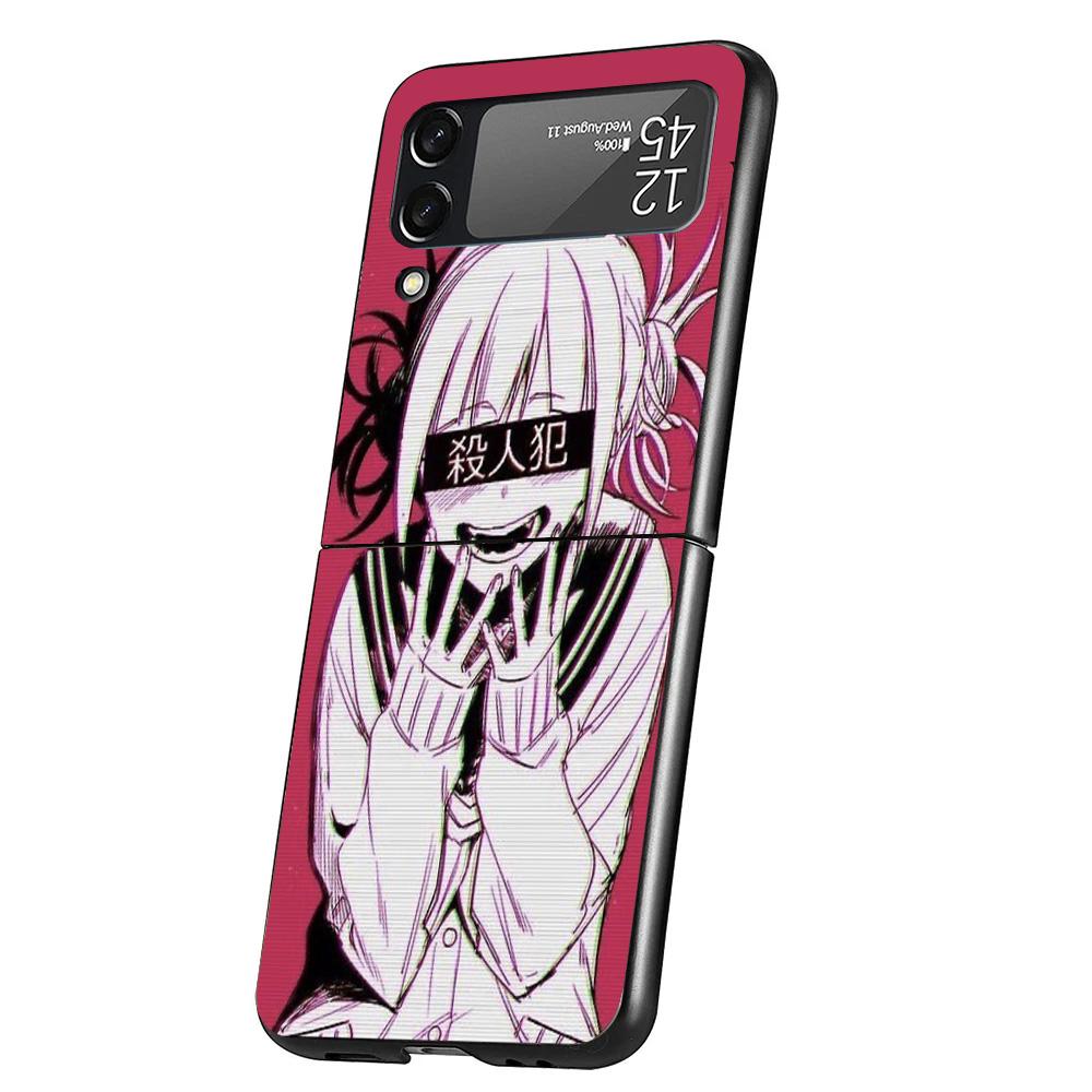 Himiko Toga Waifu Anime MHA Cover Phone Case For Samsung Galaxy Z Flip 7 6 5 4 3 5G Flip7 Flip6 Flip5 Flip4 Flip3 Black Fundas S