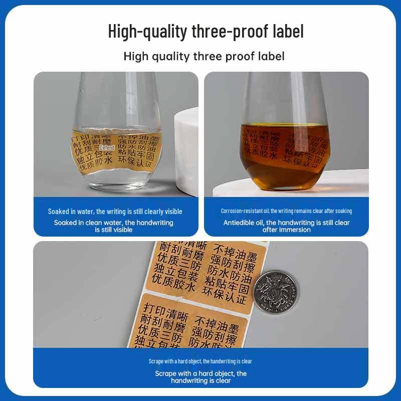 Custom Waterproof Multi-Color Thermal Paper Label: Oil-Proof, Self-Adhesive & Barcode-Ready