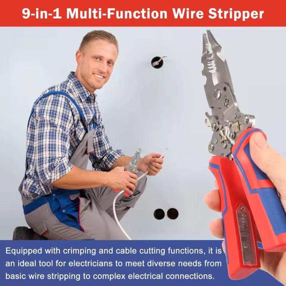 13 In 1 Voltage Tester Plier with Anti Slip Handle Adjustable Cable Cutter  Hand Tools