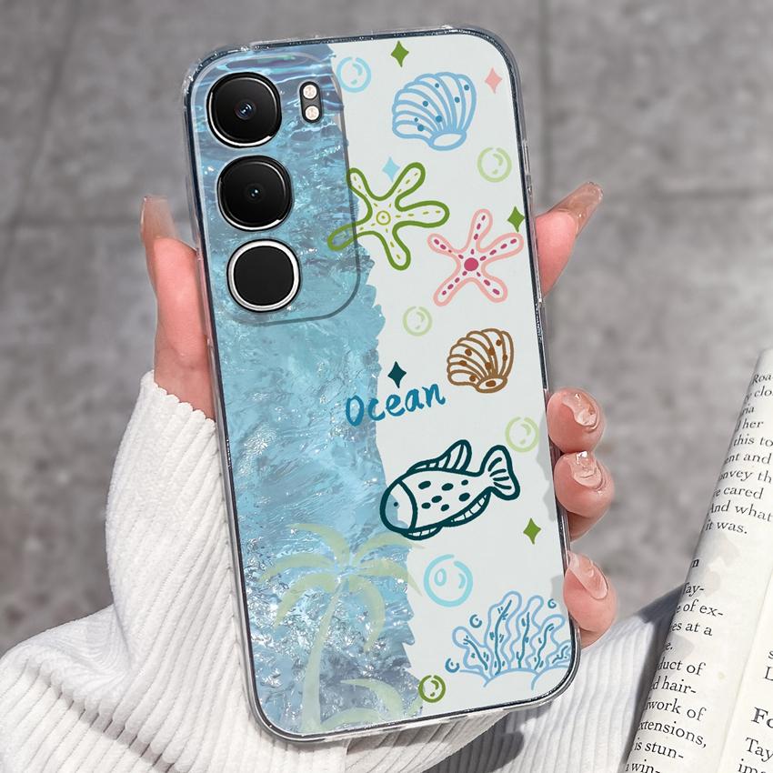 Cute Casing For Vivo Y19s Y19 Y17s Y17 Y16 Y15 Y13 Y12 Y11 Phone Covers Cute Penguin Frog Housing Clear TPU Non Slip Silicone Soft Shell For Vivo Case