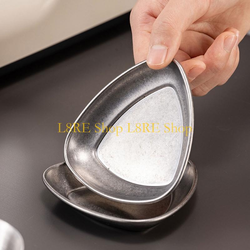L8RE Stainless Steel Sauce Dish Plate Practical Dosing Tray Coffee Bean Weighing Plate Suitable for Snacks Fruits Coffee Bean