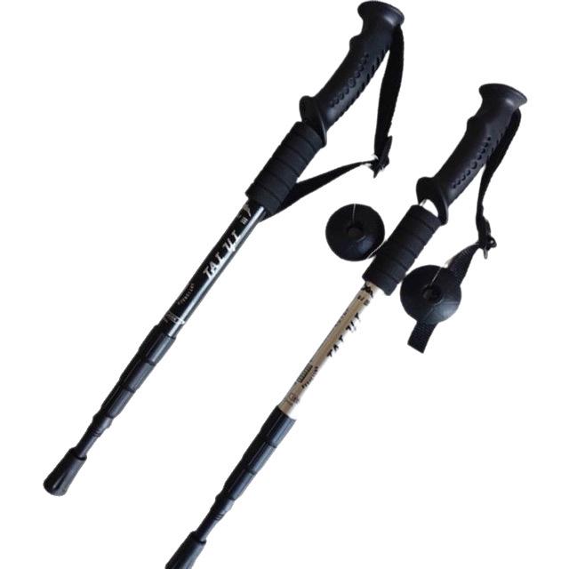 4-Section Aluminum Alloy Trekking Pole – Straight Handle for Hiking, Climbing & Travel