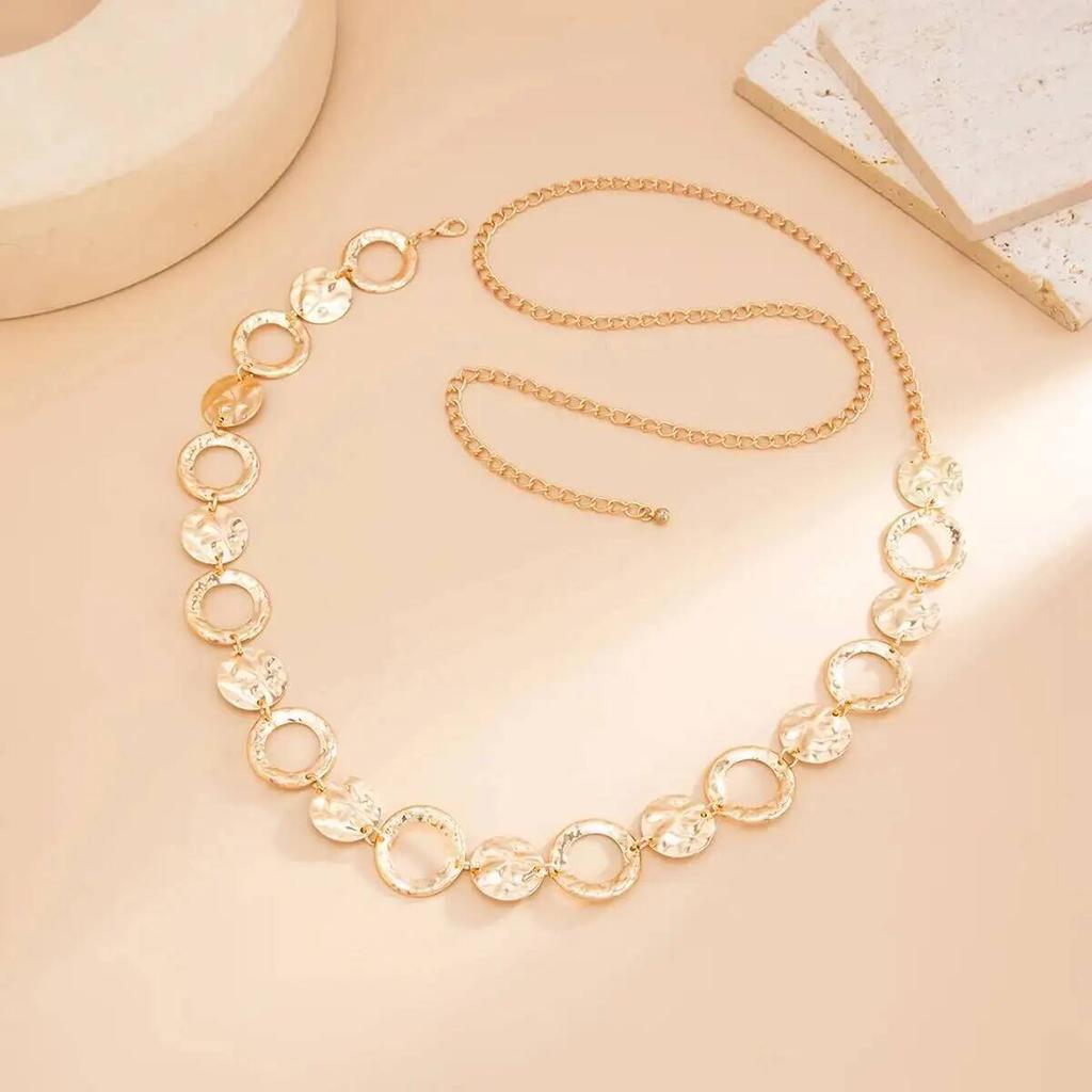 IngeSight.Z 2026 New Summer Sexy Gold Color Hollow Round Belly Waist Chain Women Trendy Skirt Pant Belt Accessories Body Jewelry