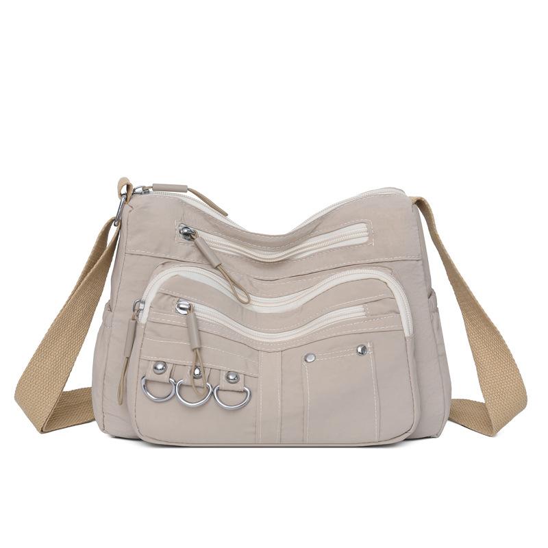 

Женская сумка среднего размера и сумка для пожилых матерей, новая женская сумка, модная простая сумка через плечо, модная многослойная сумка на плечо бежевый