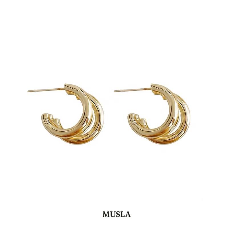 

Musla Design Jewelry Cilp Earrings For Women Fashionable Simple Ear Stud Stud Earrings золотистий