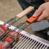 Outdoor Wooden Handle Barbecue Cage Camping Meat and Vegetable Barbecue Net Rack Picnic Barbecue Tools