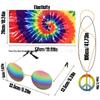 Conjunto de Fantasia Hippie com Óculos Coloridos e Bandana para Halloween Carnaval