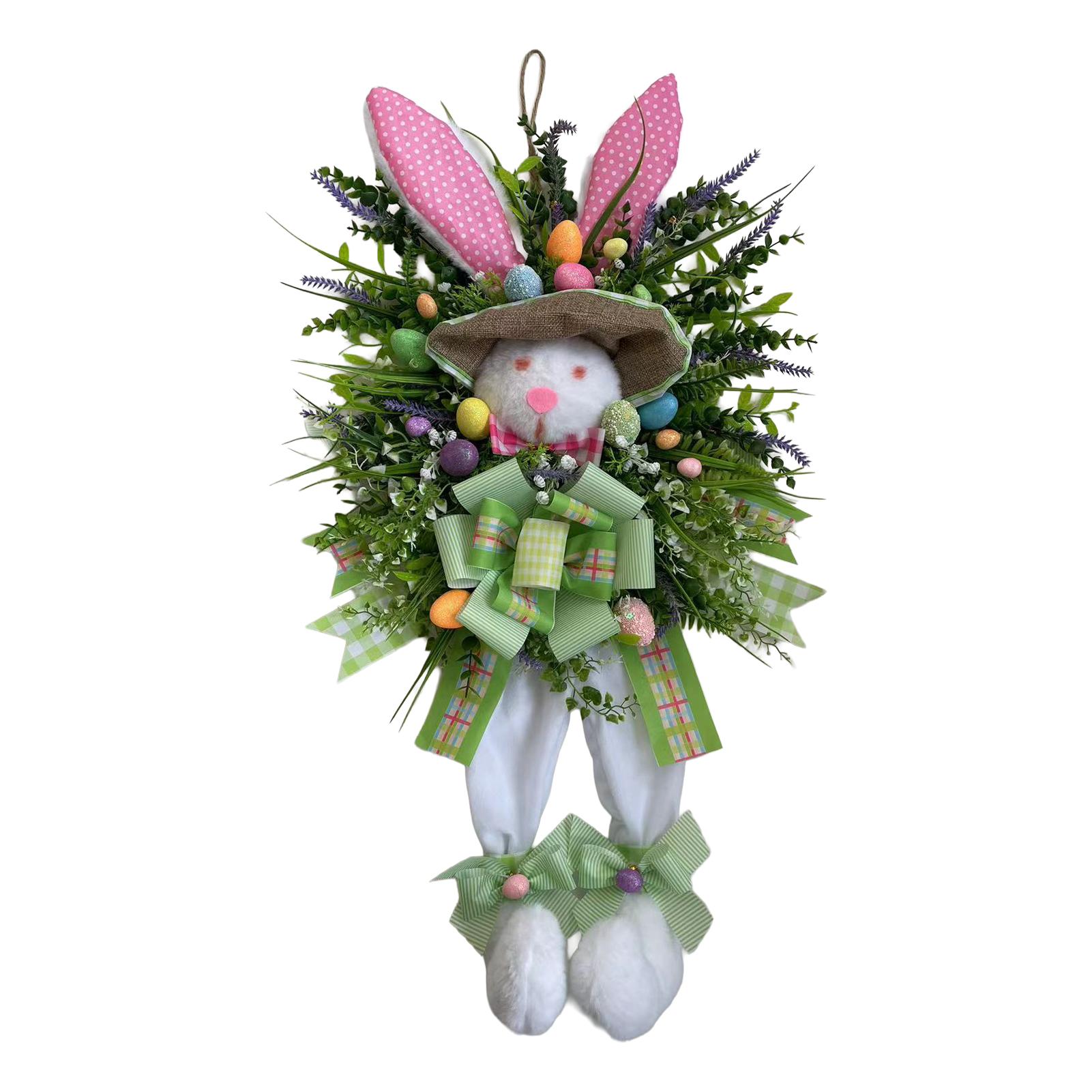 

Easter Bunny Wreath Decoration For Holiday Party Indoor Outdoor Use Durable Environmental Friendly Material