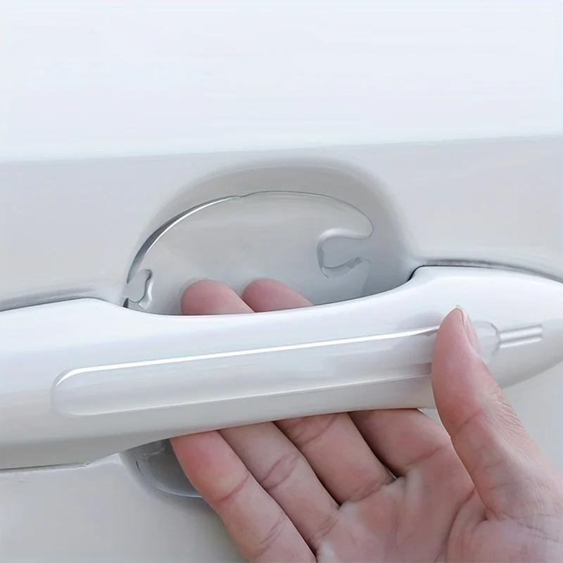4pcs  Auto Door Bowl Door Handle Hand Handle Protective Film Invisible Tick Scratch Scratch Car Opening Door Handle Hand