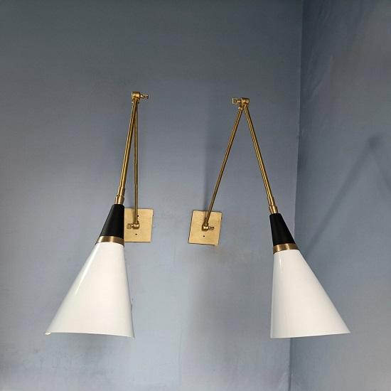 

Sputnik Fixture Kitchen Light Italian Diabolo Design Wall Sconce 1950 s Mid Century Light Wall Light Dual Color Raw Brass