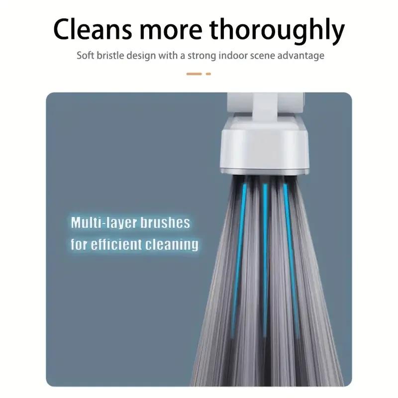 3-in-1 Broom With Dustpan Kit Multi-Surface Clean Dustpan Combo Long Handle Brooms Set Durable Plastic Bathroom Cleaning Tool