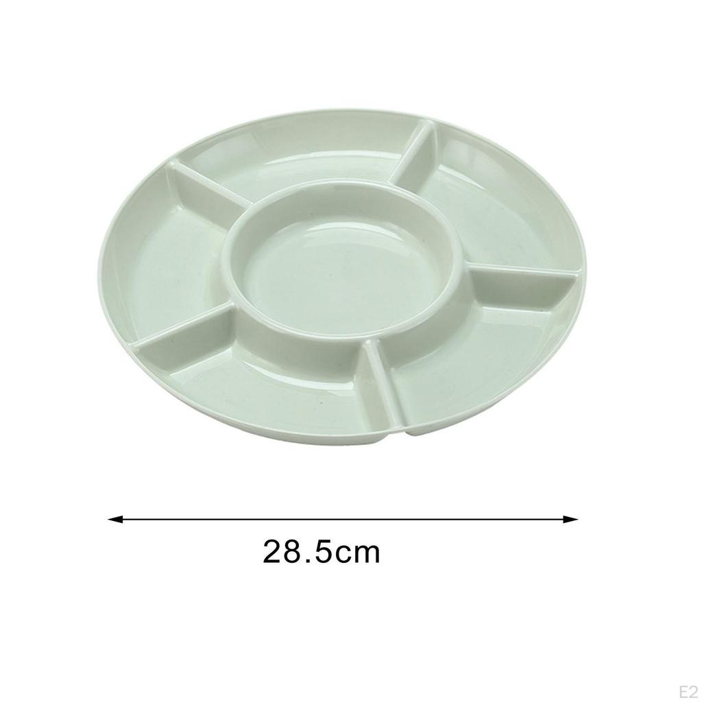 Appetizer Platter Divided Serving Tray Unbreakable Dried Fruit Snack Plate for Dessert