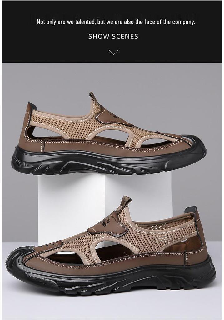 Men's Summer Cool PVC Mesh Sandals - Non-Slip Beach & Outdoor Casual Footwear