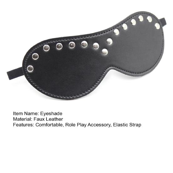 Faux Leather Eyeshade Couples Sex Toy Elastic Strap BDSM Blindfold Eye Mask for Sensory Deprivation Role Play Men Women Intimate Games