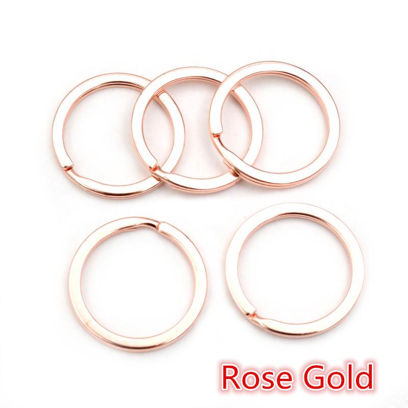 20Pcs 25 28 30mm Gold Silver Plated Key Ring Llaveros Clasp Findings Key Chain Split Ring Plated Key Ring For Jewelry Making