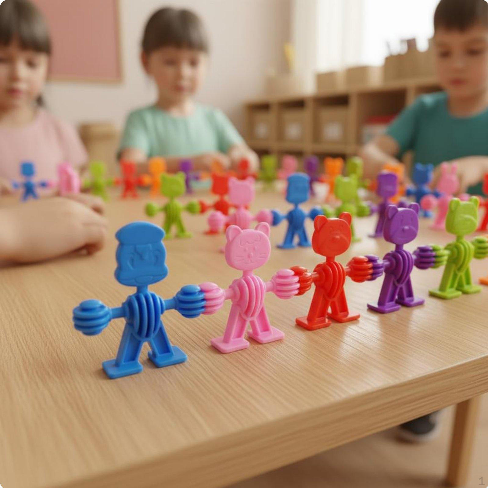 Animal Character Stacking Blocks Fine Motor Skills Development Stackable Colorful