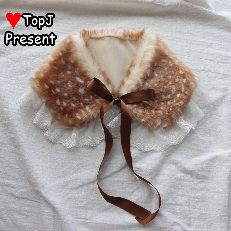 

women lady girl Harajuku Gothic Lolita cosplay sweet Lolita Christmas Antlers keep warm Deer Antler ears Plush glove shawl general