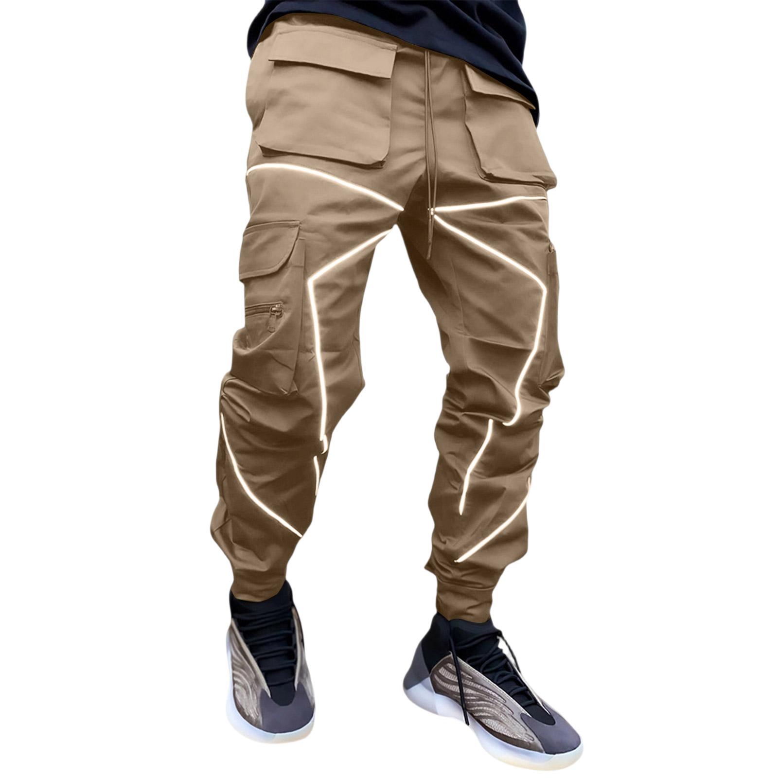 

Мужские уличные спортивные свободные повседневные брюки с несколькими карманами рабочие брюки XL хаки
