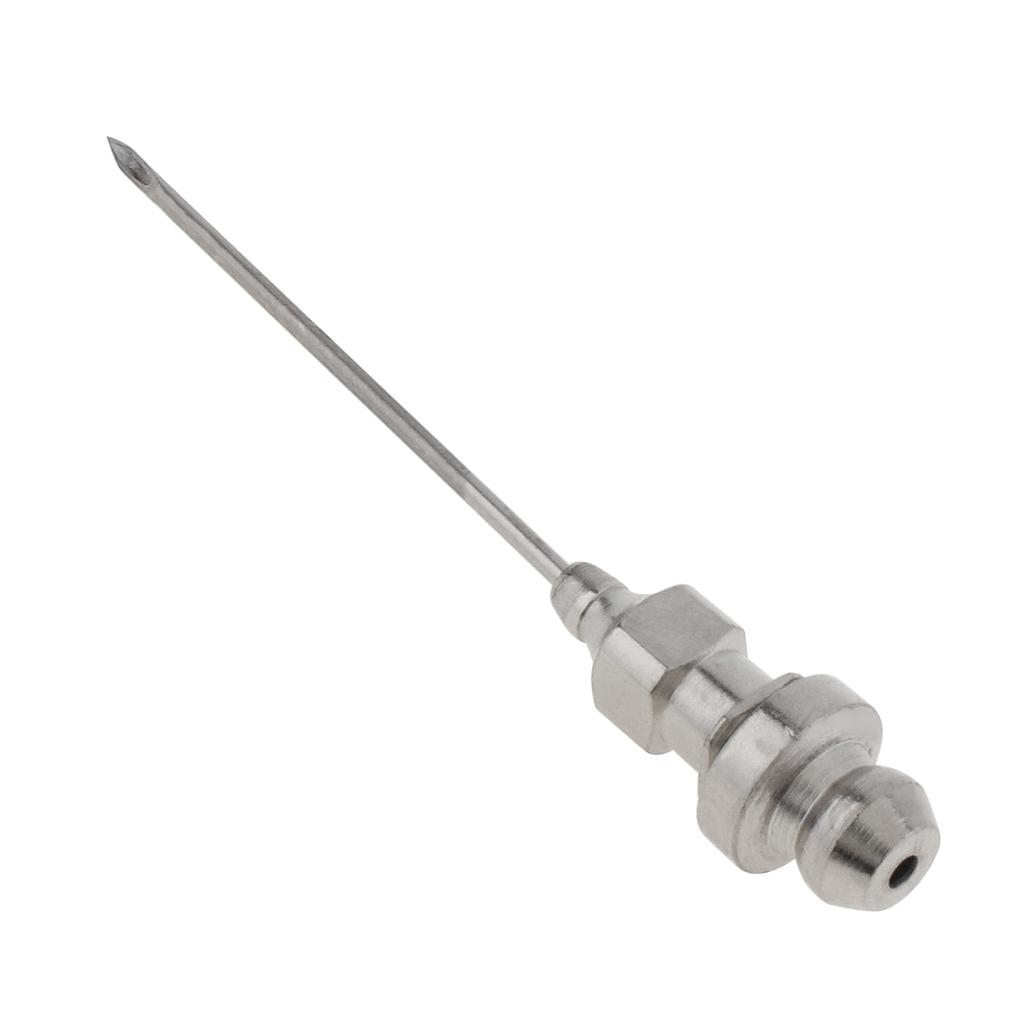 304 Stainless Steel Portable Grease Injector Needle, 18g Refillable Grease Filling Needle for Precision Lubrication