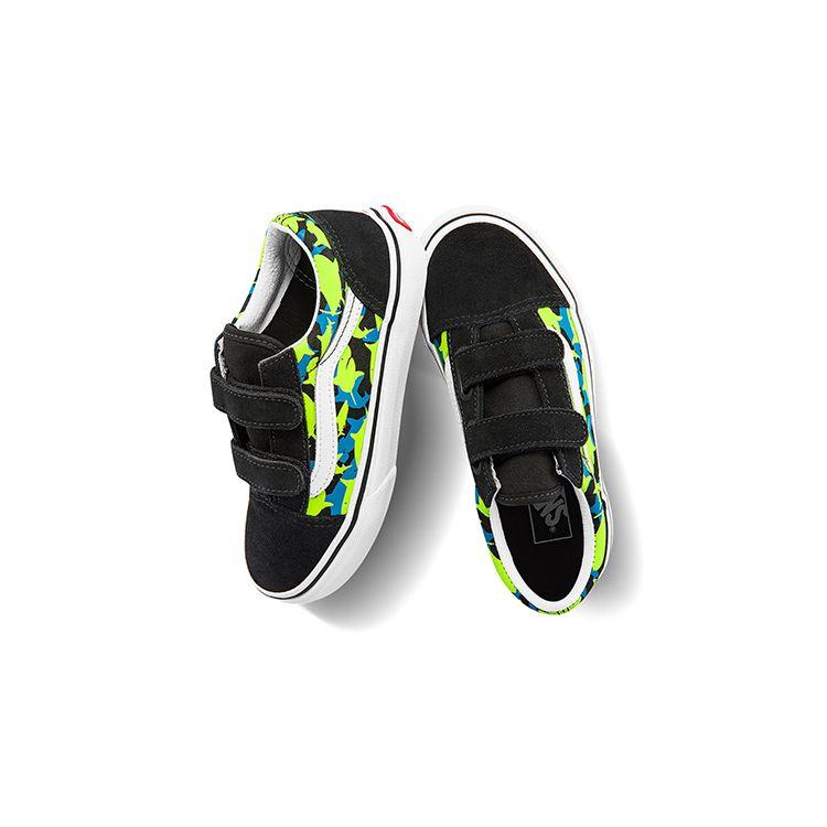 Vans Canvas Casual Durable Low Top Kids Skate Shoes Kids Sneakers Black Green Blue VN0A4BUV7T7