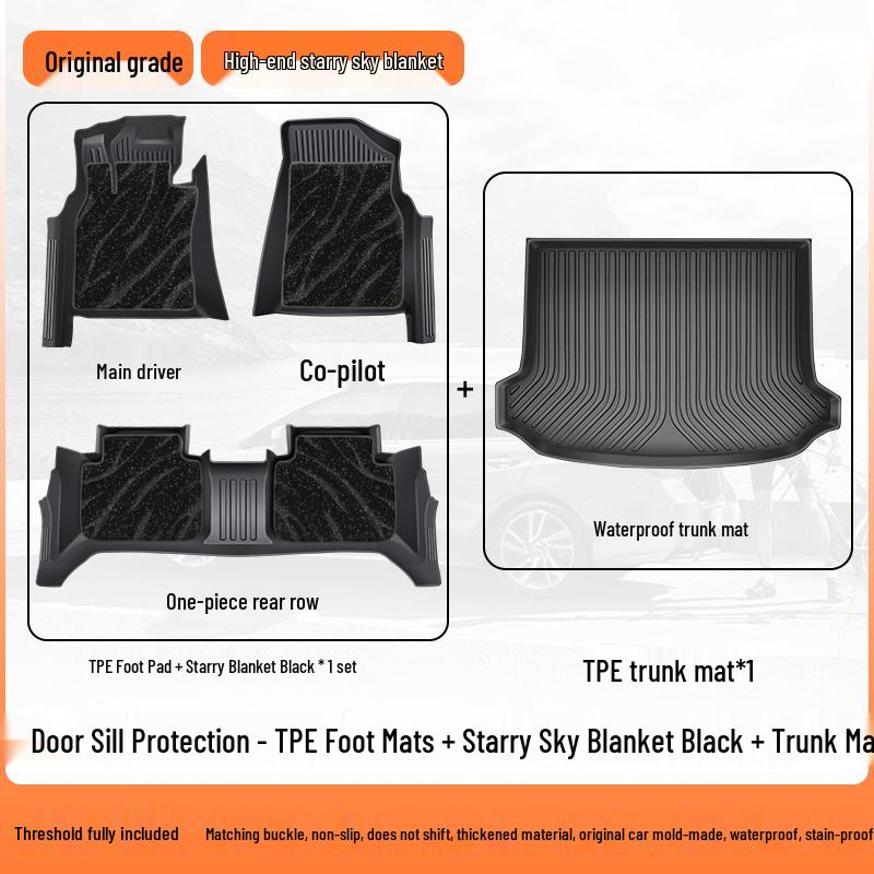 Volkswagen Teramont X Floor Mats, 17-24 Models, Fully Enclosed 7-Seater TPE