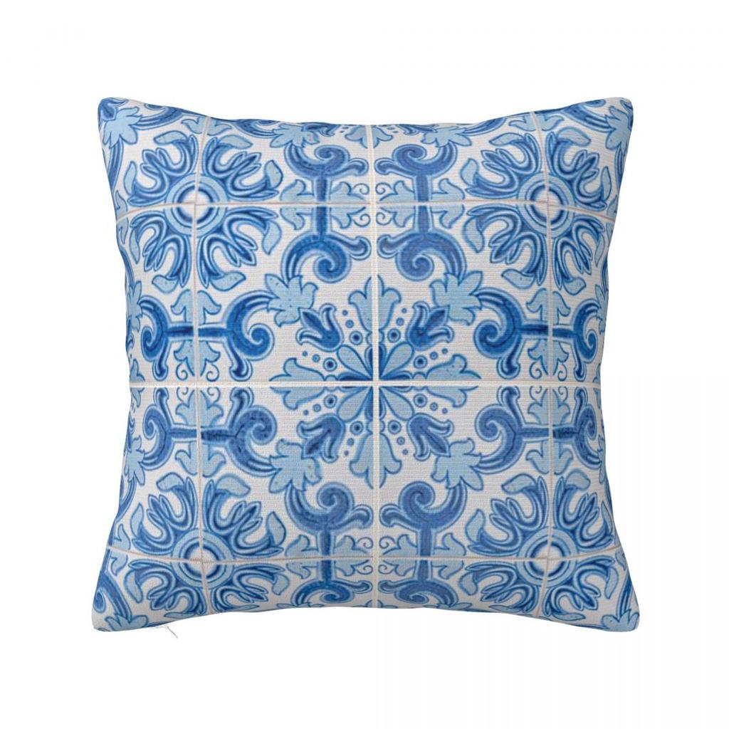Azulejo Lisbon Azulejos Lisboa Pillowcase Cushion Comfort Throw Pillow Sofa Decorative Cushions Used Home Bedroom Living Room