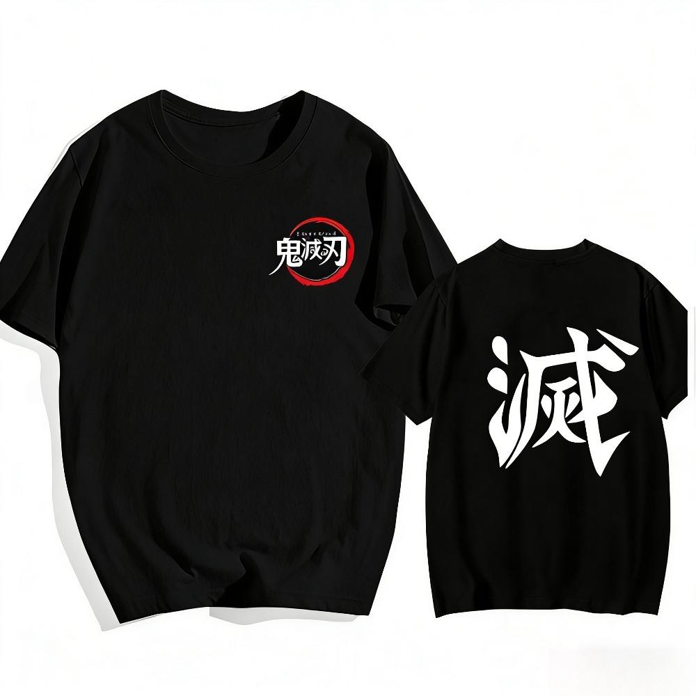 Ghost Slayer Blade Unisex Pure Cotton T-shirt 2026 Summer Anime Double-sided Printed Loose Casual Short Sleeved Top