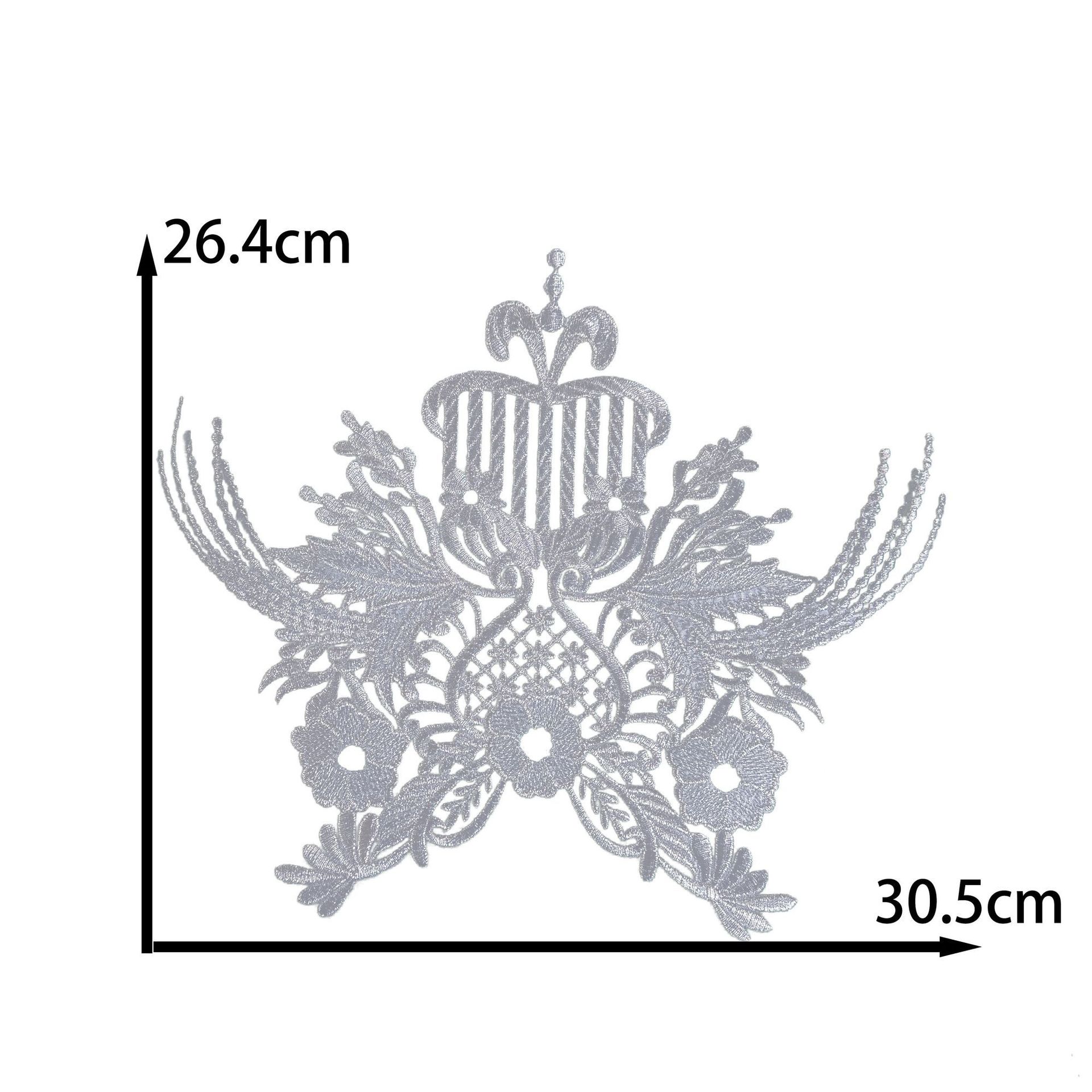 Honeysuckle Pattern Embroidery Ancient Costume Performance National Costume Decal Dress Patch Hot Stamping Decoration Diy Handmade Accessories