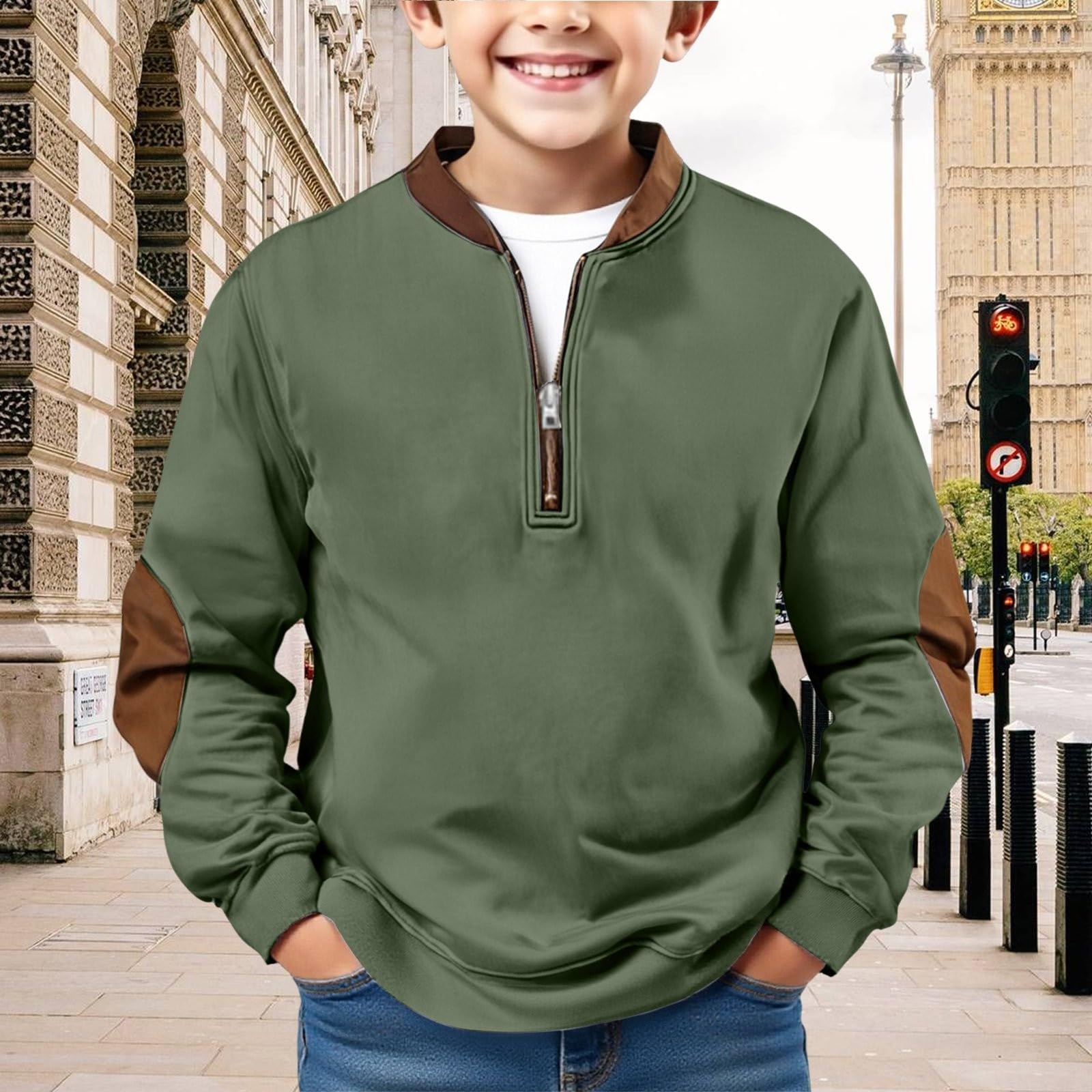 

Kids Sweatshirt Boys Long Sleeve Shirts Soild Casual Pullover Shirt Outdoor Fall Clothes For Teen Boy 110